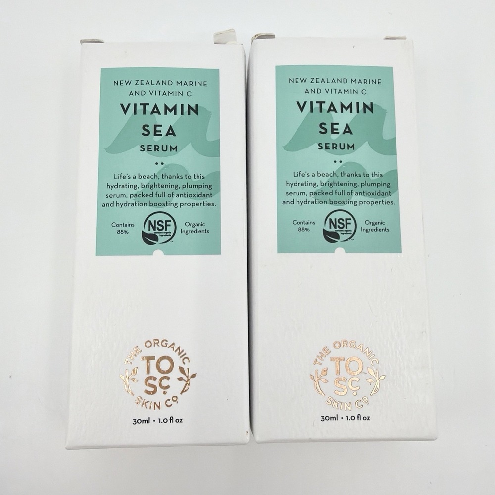 2X The Organic Skin Co Vitamin Sea Serum New Zealand Marine and Vitamin C 30ml